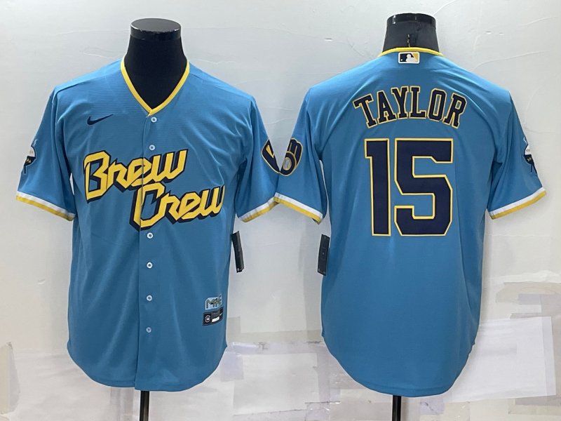 Milwaukee Brewers #15 Tyrone Taylor Blue 2022 City Connect Cool Base S –  Fans Sport Depot